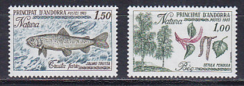 Андорра (Фр.), 1983, Флора и фауна. 2 марки. № 332-333