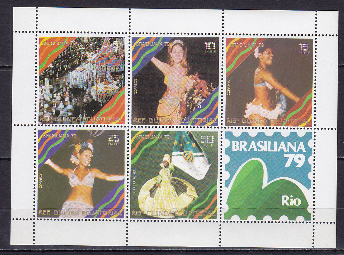 Экваториальная Гвинея, 1979, Карнавал. Филателистическая выставка в Рио. Малый лист