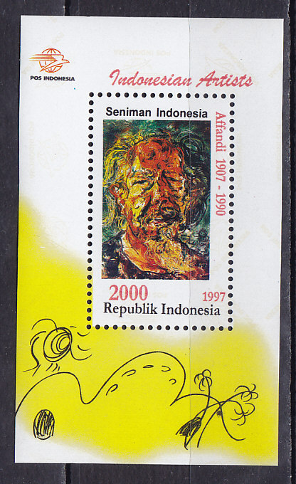 Индонезия, 1990, Живопись. Аффанди Кусума. Блок. № 119