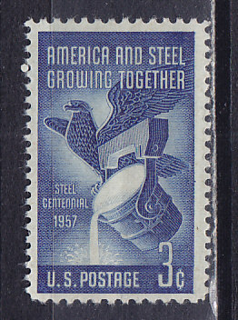 США, 1957, 100 лет металлургии. Марка. № 712
