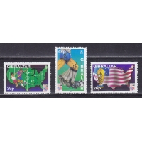 Гибралтар, 1994, ЧМ в США. 3 марки. № 687-689