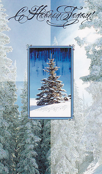 Россия, 2000, С Новым Годом! Двойная открытка. Ель, изд. Paletti