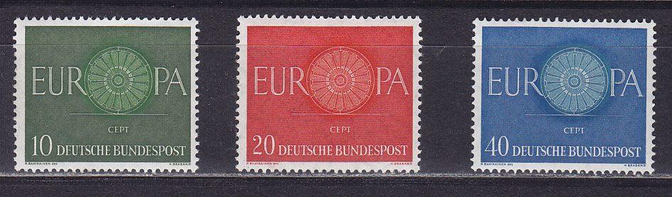 ФРГ, 1960, Европа. 3 марки. № 337-339