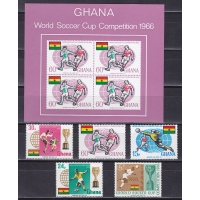 Гана, 1966, ЧМ в Англии. 5 марок и блок. № 269А-273А, № 22