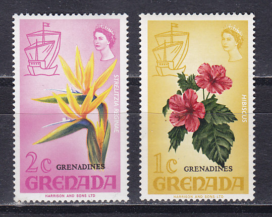 Гренада Гренадины, 1974, Стандарт. Цветы. 2 марки. № 5-6