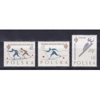 Польша, 1962, Лыжный спорт. 3 марки. № 1294-1296