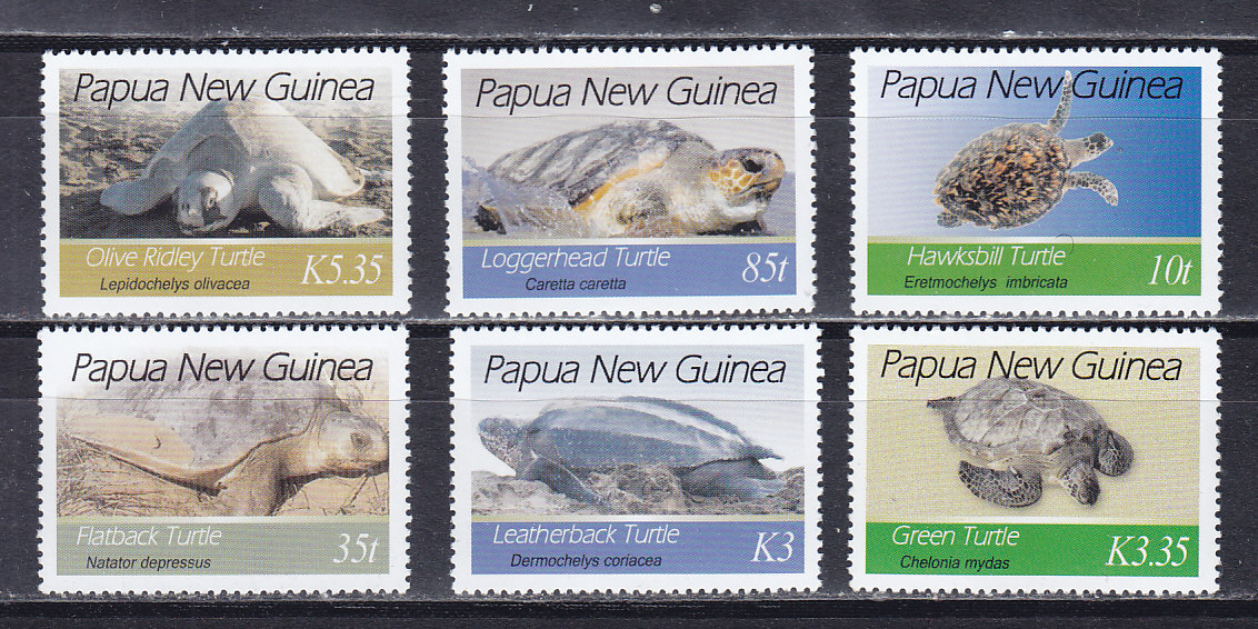 Папуа-Новая Гвинея, 2007, Черепахи. 6 марок. № 1223-1228