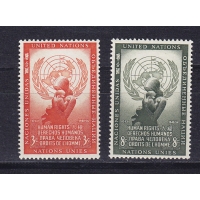 ООН (Нью-Йорк), 1954, Права человека. 2 марки. № 33-34