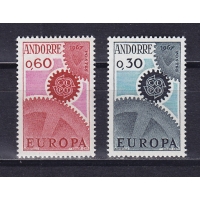 Андорра (Фр.), 1967, Европа. 2 марки. № 199-200