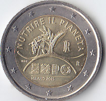 Италия, 2015, ЭКСПО-2015, Милан. 2 евро