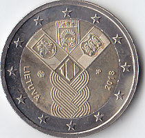 Литва, 2018, Независимость. 2 евро