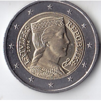 Латвия, 2014, Курсовая. 2 евро