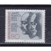 ФРГ, 1982, Нобелевские лауреаты. Джеймс Франк и Макс Борн-физики. Марка. № 1147