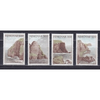 Фарерские острова, 1989, Прибрежные скалы. 4 марки. № 190-193