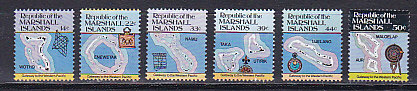 Маршалловы острова, 1985, Карты. 6 марок. № 40А-45А