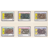 Болгария, 1989, Змеи. 6 марок. № 3784-3789