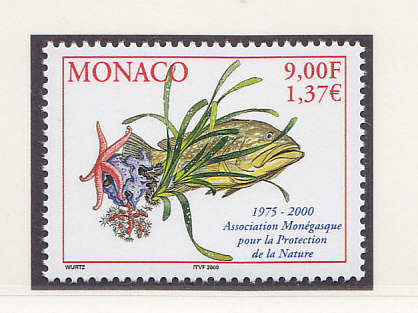 Монако, 2000, 25 лет обществу охраны природы. Марка. № 2523