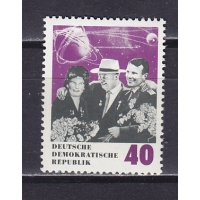 ГДР, 1964, Н.Хрущев, Ю.Гагарин, В.Терешкова. Марка. № 1021
