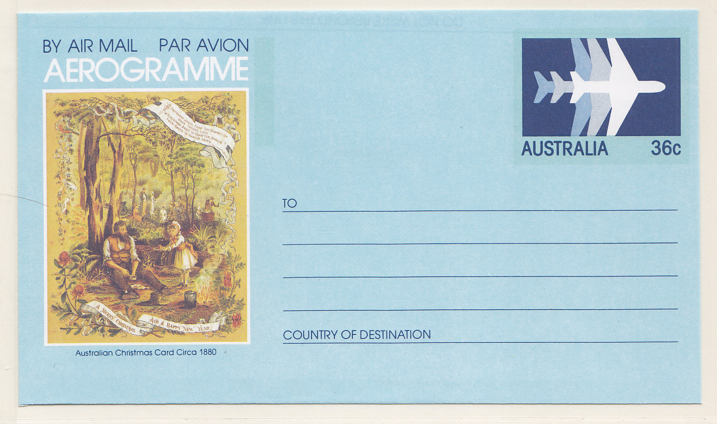 Австралия, 1982, Рождество. Аэрограмма