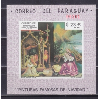 Парагвай, 1969, Матиас Грюневальд, Рождество. Блок без зубцов. № 200