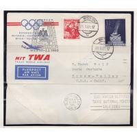 Австрия, 1960, Перелет в Олимпийский Скво-Велли. Конверт воздушной почты