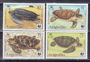 Ангилья, 1983, Черепахи, WWF. 4 марки. № 541-544