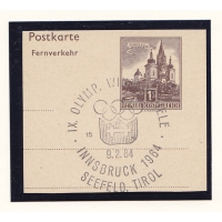 Австрия, 1964, Вырезка из почтовой карточки. Гашение Зефельд-ин-Тироль