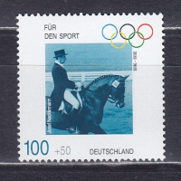 ФРГ, 1996, 100 Олимпийским играм. Конный спорт. Марка. № 1862