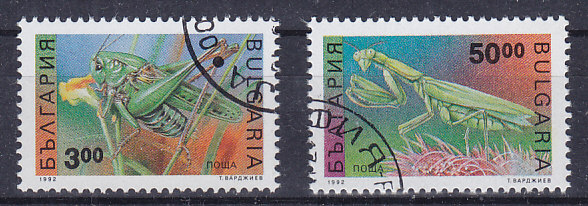 Болгария, 1992, Насекомые. 2 марки. № 4016-4017