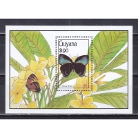 Гайана, 1990, Бабочки. Теклы. Блок. № 103
