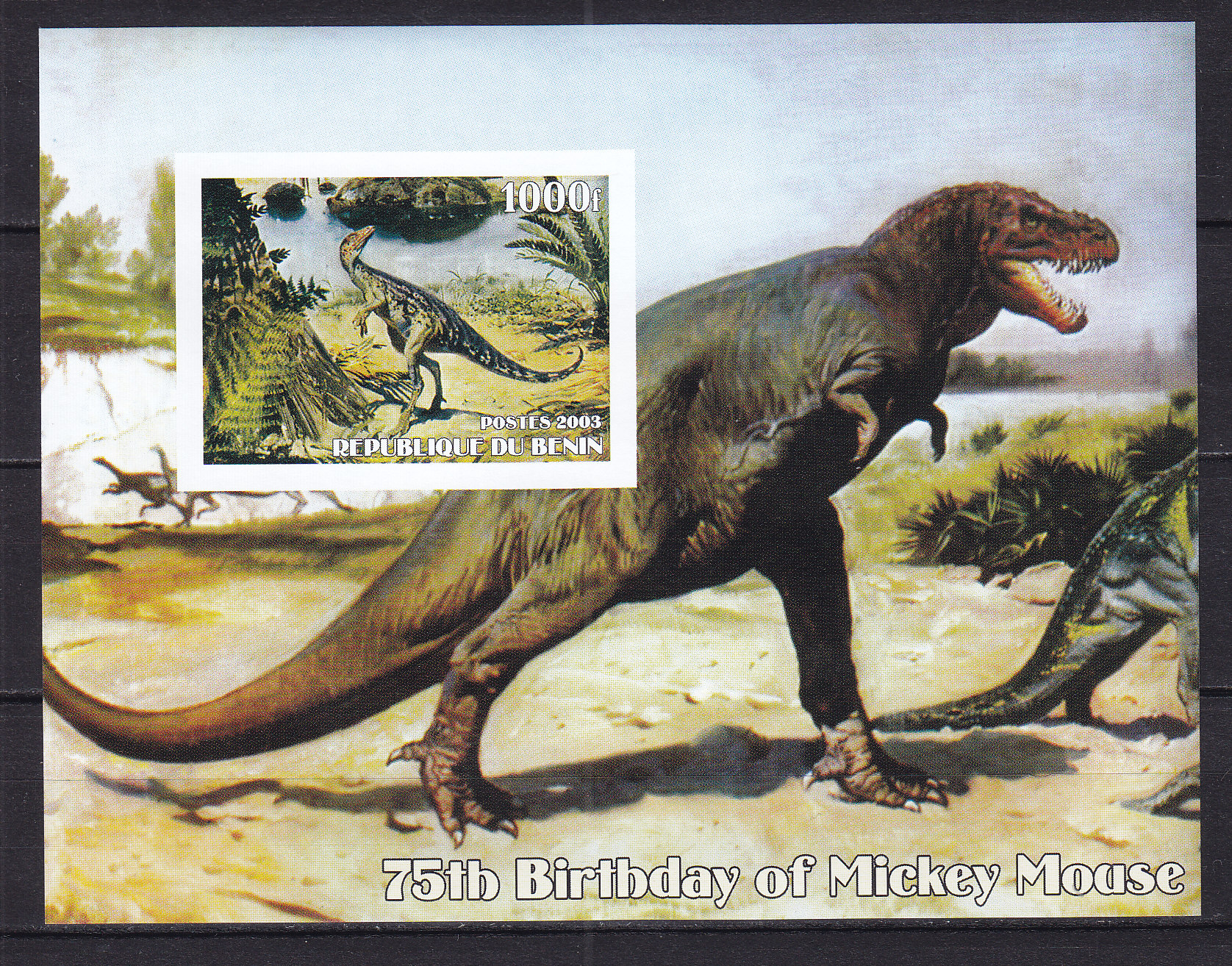 Бенин, 2003, Динозавр. Блок без зубцов