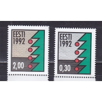 Эстония, 1992, Рождество. 2 марки. № 195-196