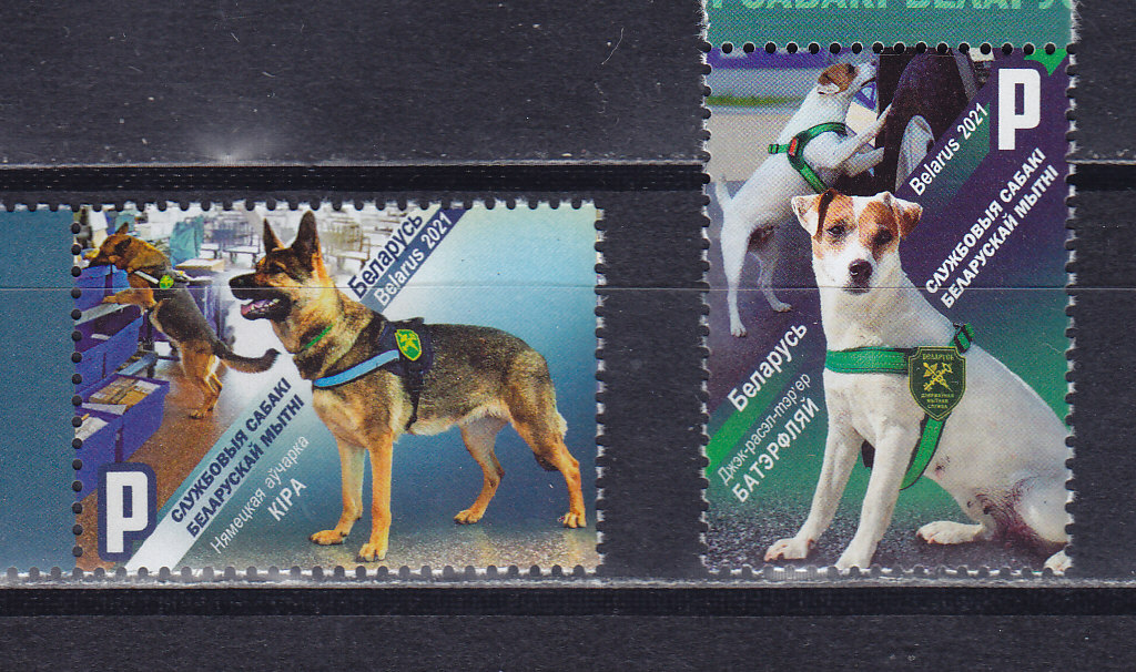 Беларусь, 2021, Служебные собаки. 2 марки. № 1427-1428