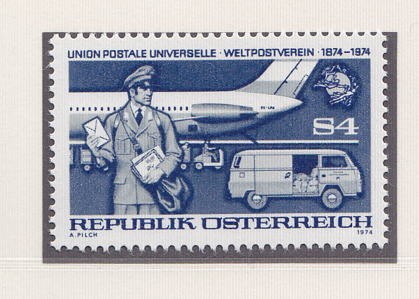 Австрия, 1974, 100 лет ВПС. Почтовый автомобиль. Марка. № 1467