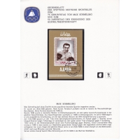 Аджман, ФРГ, 1969, Бокс. Макс Шмелинг. Сувенирный лист с блоком № 98 В