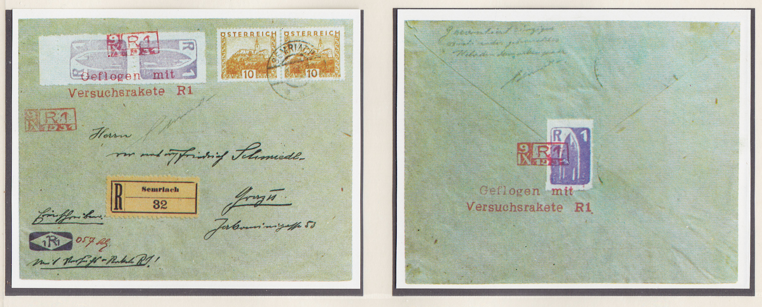 Австрия, 1988, Ракетная почта. Копия конверта 1931 года