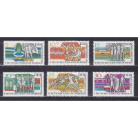 ГДР, 1969, Фестиваль гимнастики и спорта. 6 марок. № 1483-1488