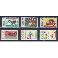 ГДР, 1967, Детские рисунки. 6 марок. № 1280-1285