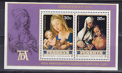 Пенрин, 1978, Рождество, Мадонна с младенцем. Блок. № 12
