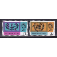 Великобритания, 1965, 20 лет ООН. 2 марки. № 404x-405x