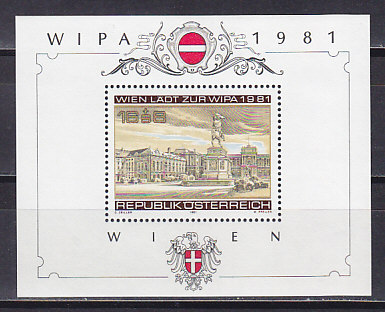 Австрия, 1981, Архитектура, Выставка WIPA. Блок. № 5