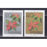 Микронезия, 1995, Рождество, Цветы. 2 марки. № 448-449