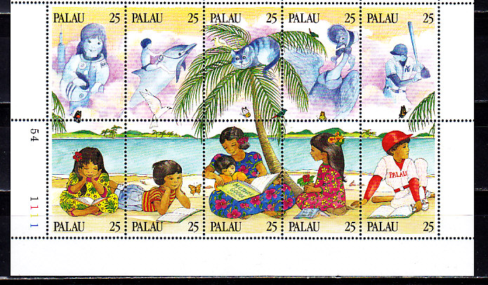 Палау, 1989, Год юного читателя. 10 марок. № 308-317