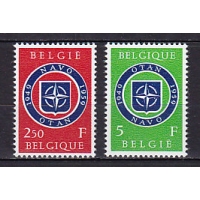 Бельгия, 1959, 10 лет НАТО. 2 марки. № 1147-1148