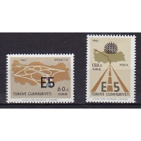 Турция, 1967, Европейские автострады. 2 марки. № 2058-2059