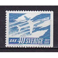 Швеция, 1961, 10 лет авивиакомпании SAS. Марка. № 467Dr
