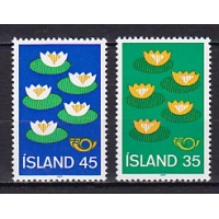 Исландия, 1977, Водяные лилии. 2 марки. № 520-521