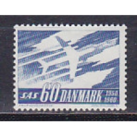 Дания, 1962, 10 лет авиакомпании SAS. Марка. №388у