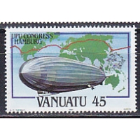 Вануату, 1984, Всемирный почтовый конгресс в Гамбурге. Марка с надпечаткой. № 678