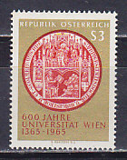 Австрия, 1965, 600 лет университету в Вене. Марка. № 1180